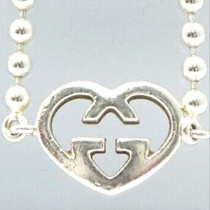 RARE! Gucci Heart ❤️ Luxury Sterling Silver Bracelet